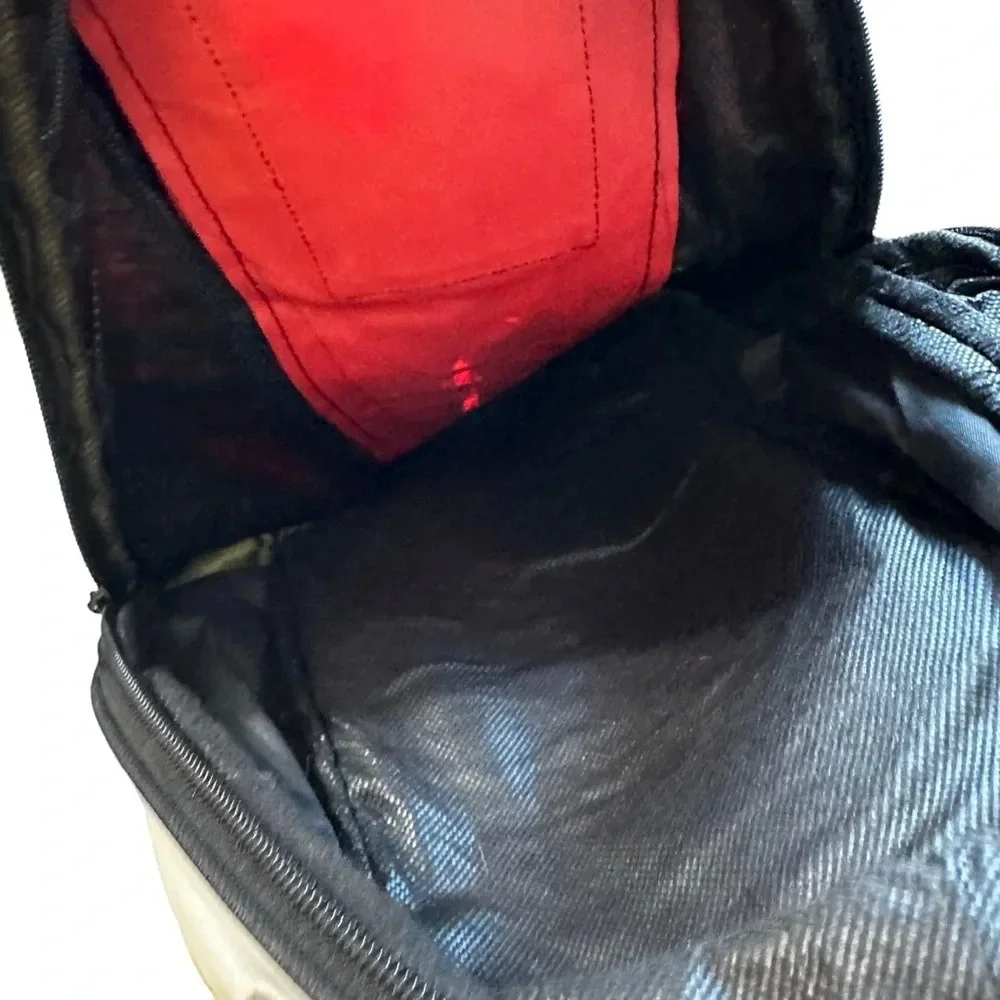 Large Shoe Crossbody backpack red, white and black